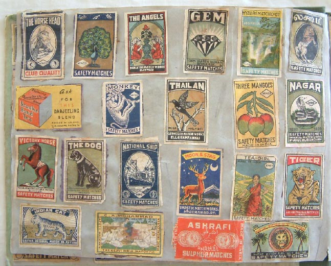 Approx 400 antique matchbox labels
